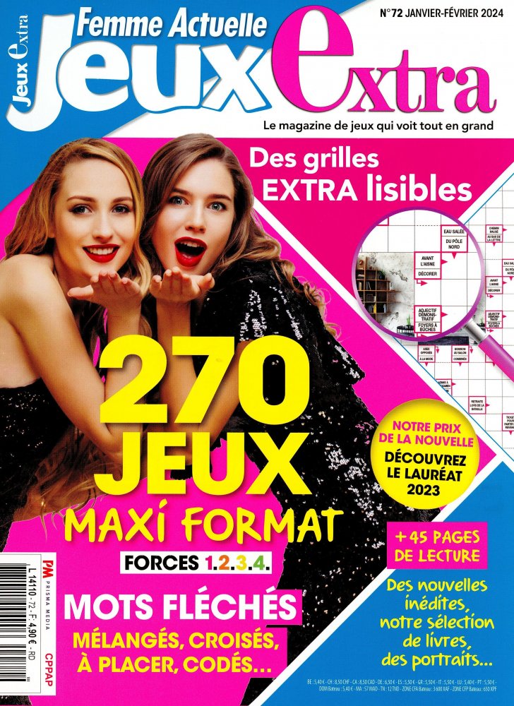 Numéro 72 magazine Femme Actuelle Jeux Extra