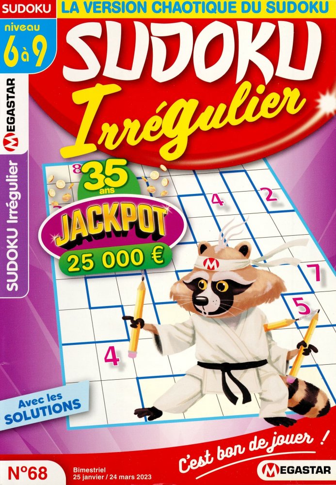 Numéro 68 magazine MG Sudoku Irrégulier Niv.6-9