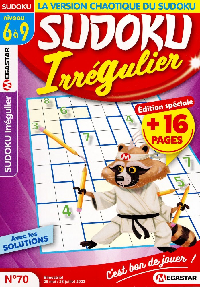 Numéro 70 magazine MG Sudoku Irrégulier Niv.6-9