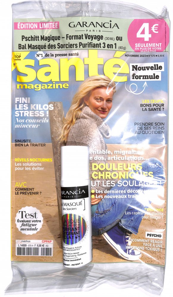 Numéro 575 magazine Santé Magazine + Serviette et Brosse à cheveux démêlante