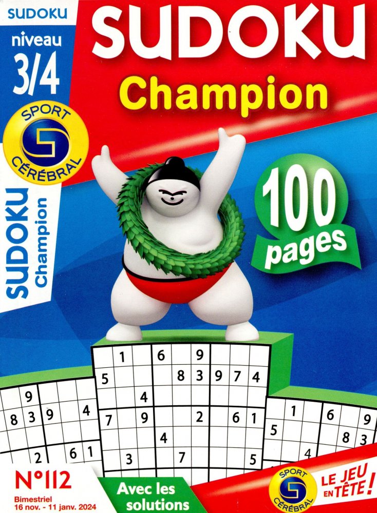 Numéro 112 magazine SC Sudoku Champion Niveau 3/4