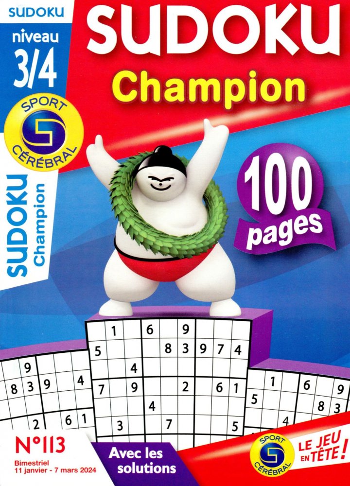 Numéro 113 magazine SC Sudoku Champion Niveau 3/4