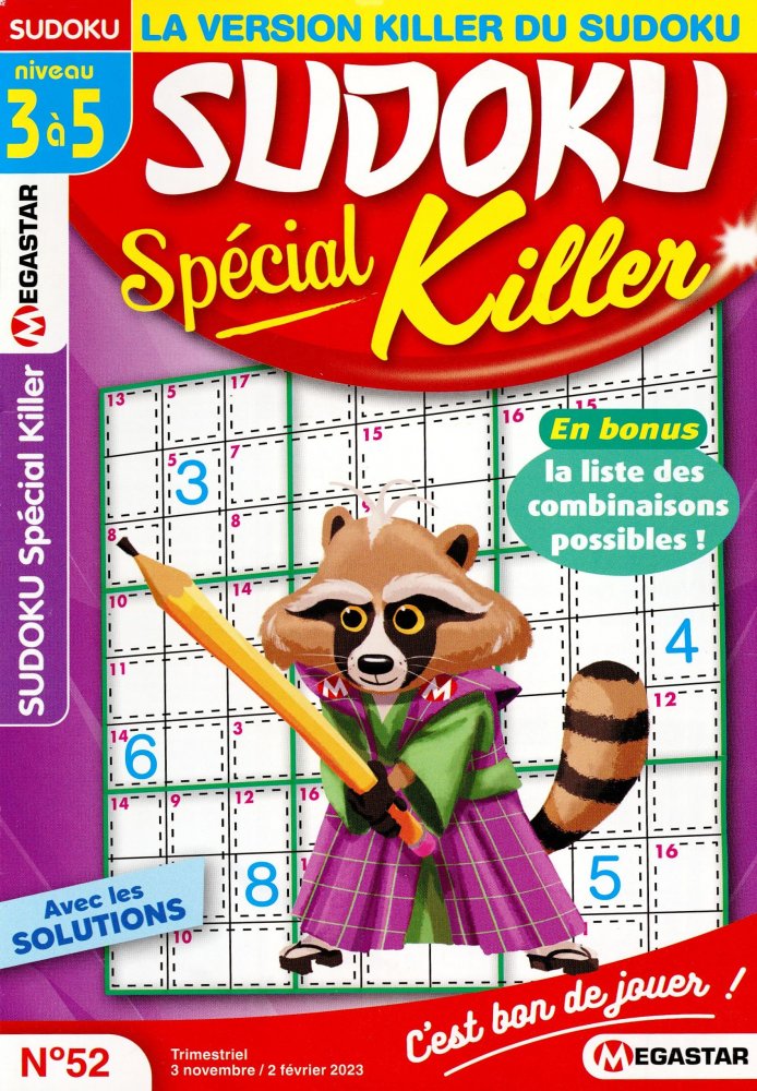 Numéro 52 magazine MG Sudoku Spécial Killer niv 3 à 5