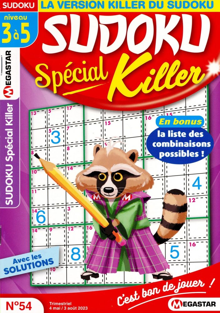 Numéro 54 magazine MG Sudoku Spécial Killer niv 3 à 5