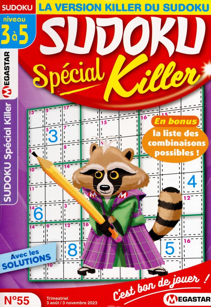Numéro 55 magazine MG Sudoku Spécial Killer niv 3 à 5