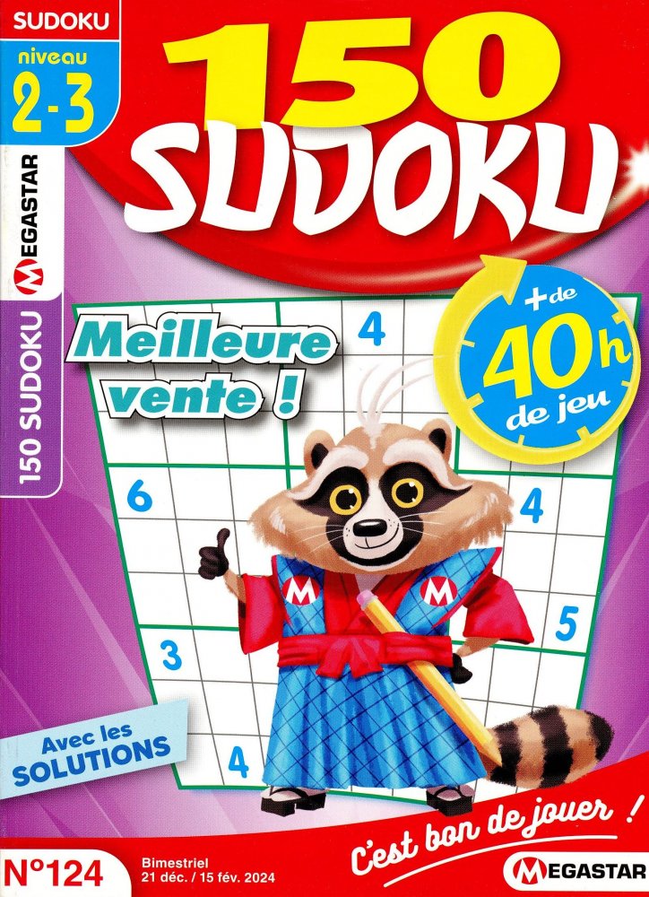 Numéro 124 magazine MG 150 Sudoku Niv 2-3