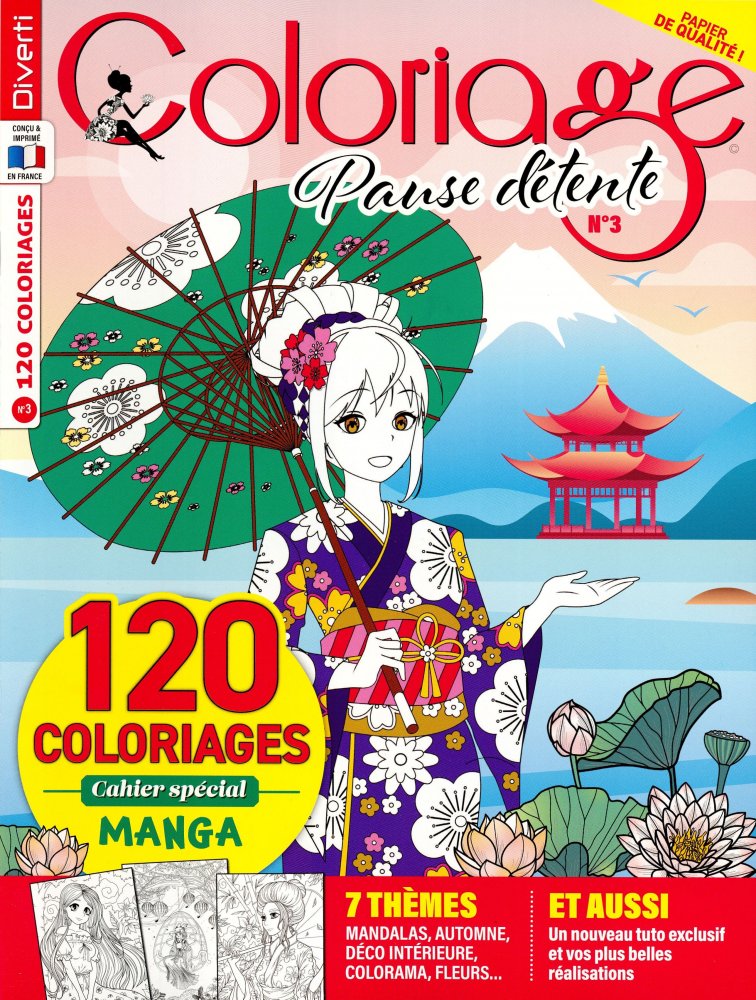 Numéro 3 magazine DIVERTI Coloriage Pause détente