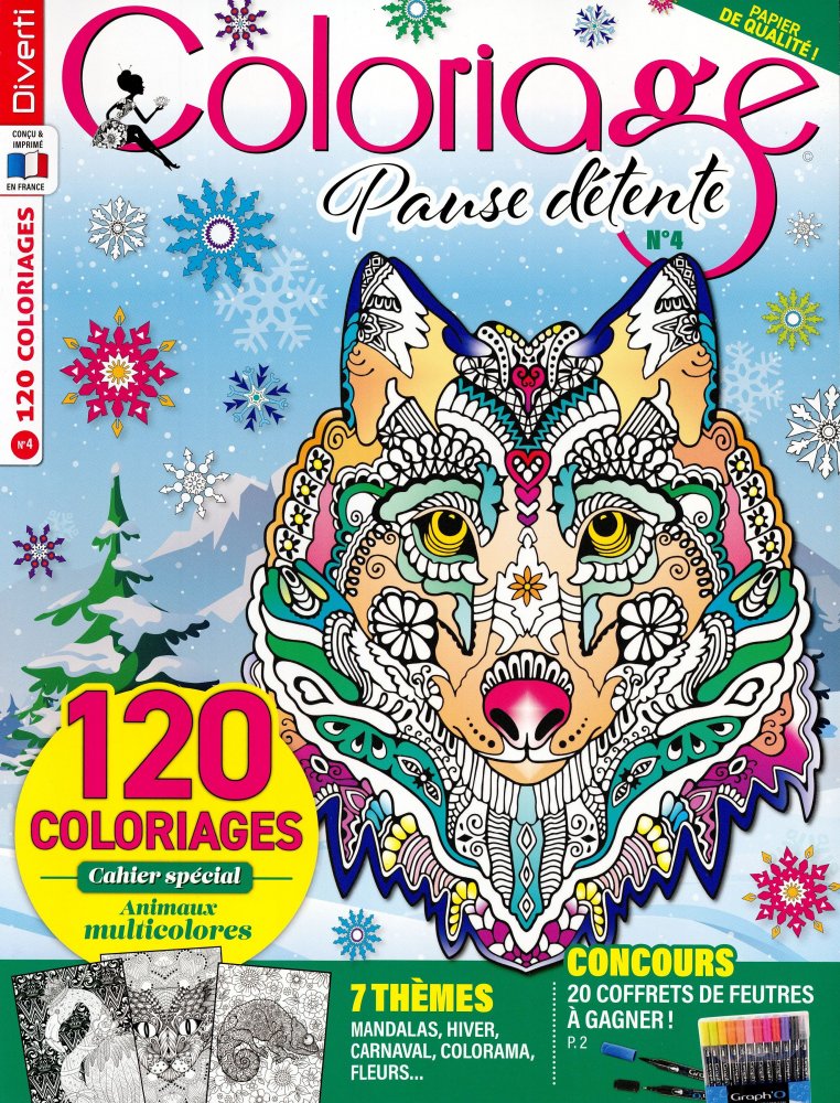 Numéro 4 magazine DIVERTI Coloriage Pause détente