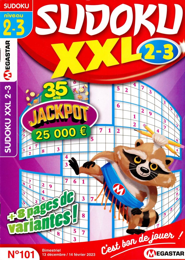 Numéro 101 magazine MG Sudoku XXL Niv 2-3