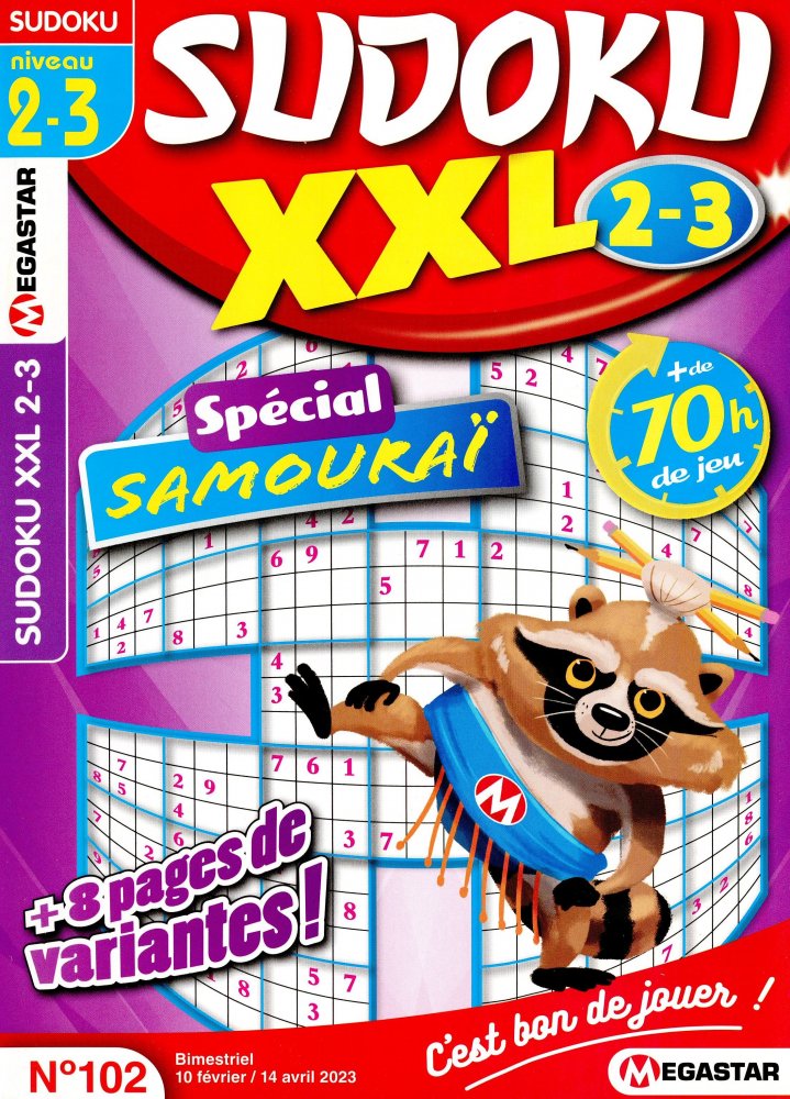 Numéro 102 magazine MG Sudoku XXL Niv 2-3