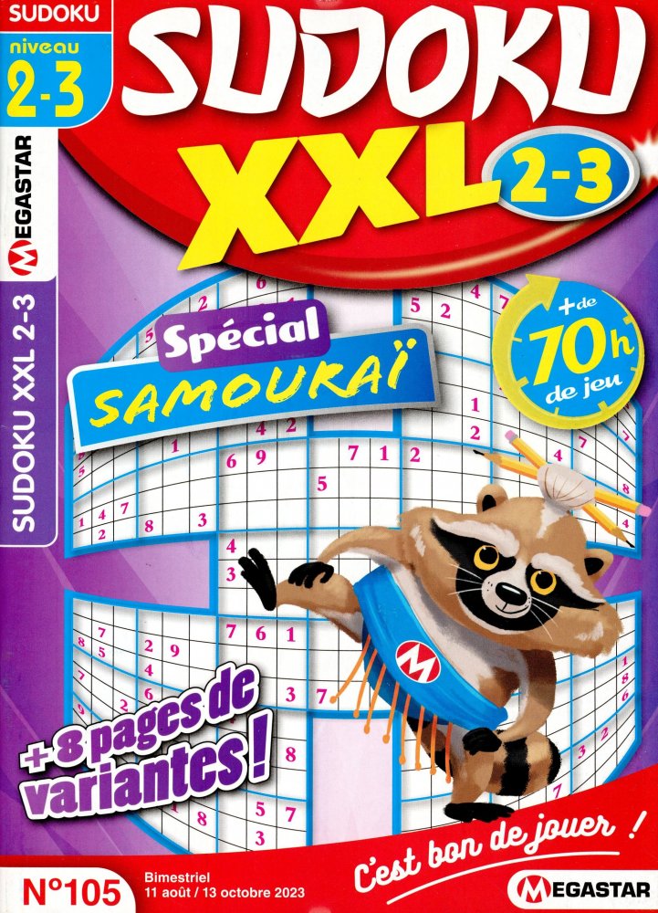 Numéro 105 magazine MG Sudoku XXL Niv 2-3