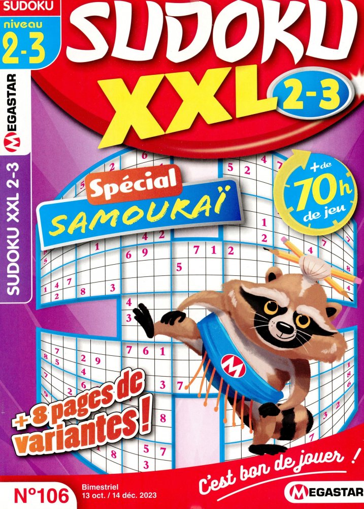 Numéro 106 magazine MG Sudoku XXL Niv 2-3
