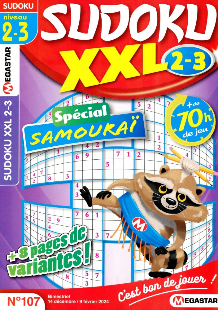 Numéro 107 magazine MG Sudoku XXL Niv 2-3