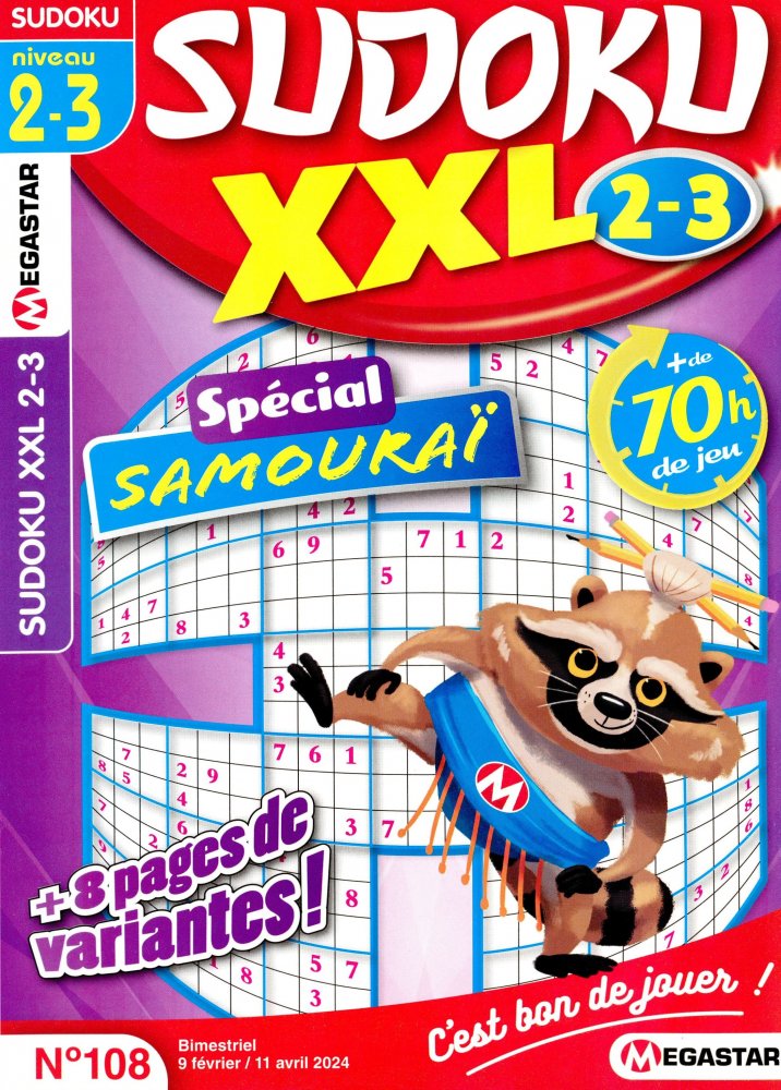 Numéro 108 magazine MG Sudoku XXL Niv 2-3
