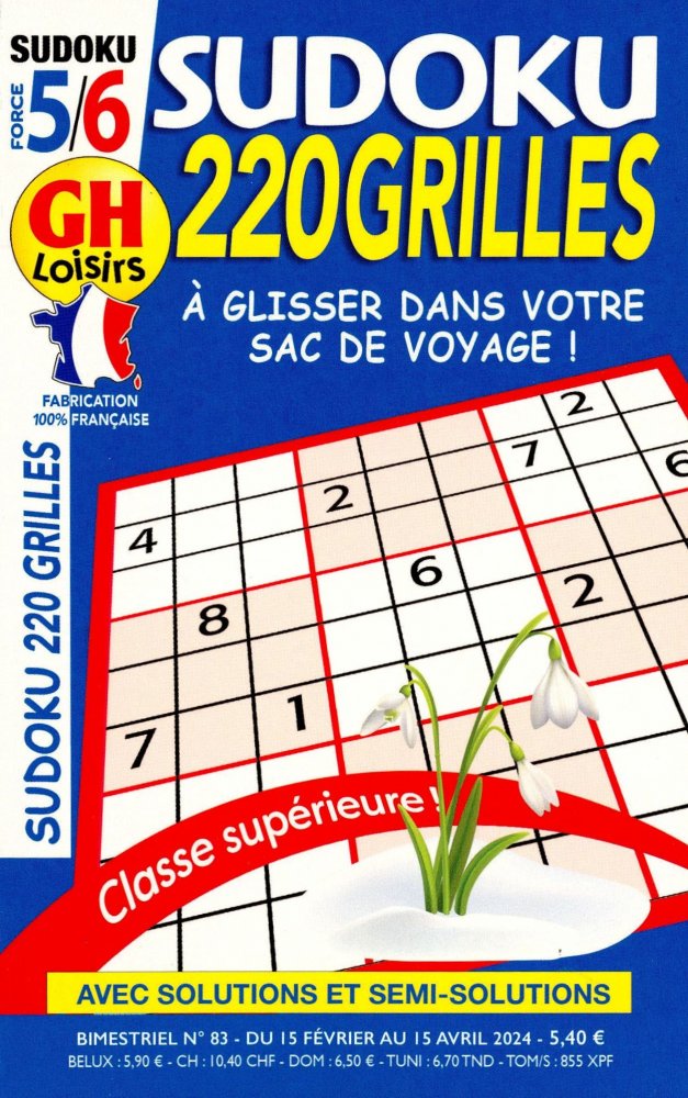 Numéro 83 magazine GH Sudoku 220 Grilles 5/6