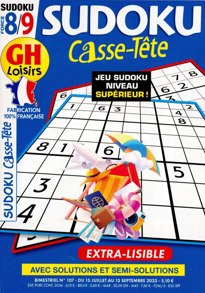 Numéro 107 magazine GH Sudoku Casse-Tête Niv 8/9
