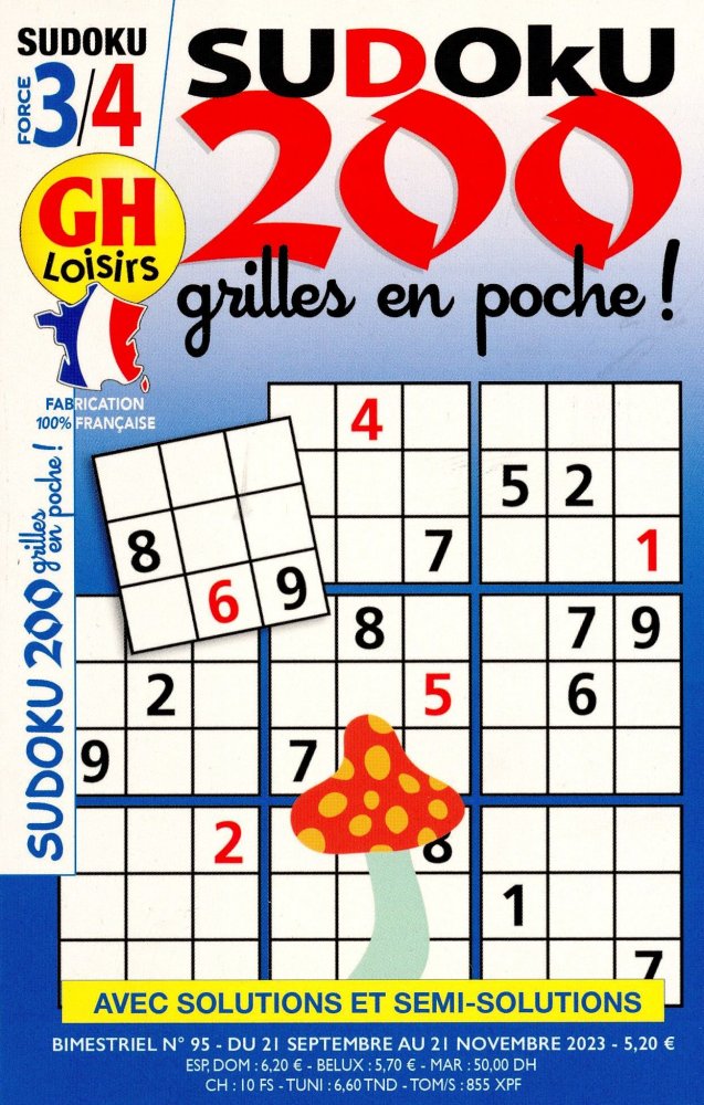 Numéro 95 magazine GH Sudoku 200 Grilles en Poche Niv 3-4