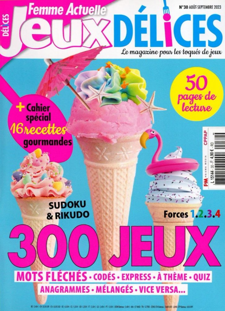 Numéro 30 magazine Femme Actuelle Jeux Délices