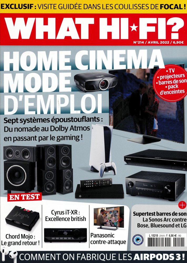 Numéro 214 magazine What HI-FI ?  Son & Home Cinéma
