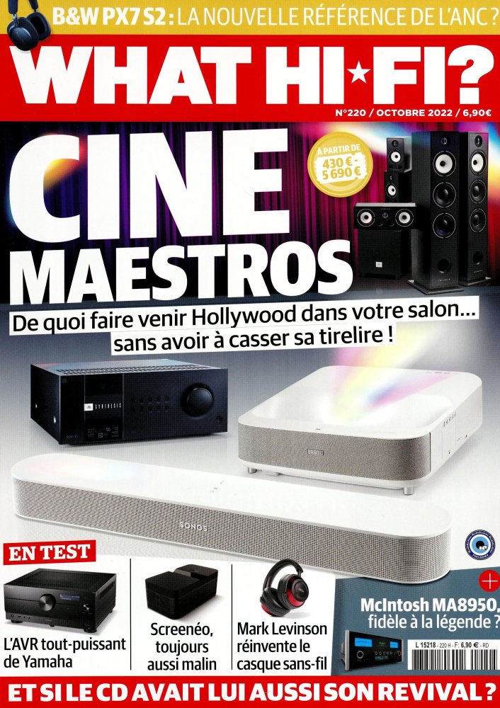 Numéro 220 magazine What HI-FI ?  Son & Home Cinéma