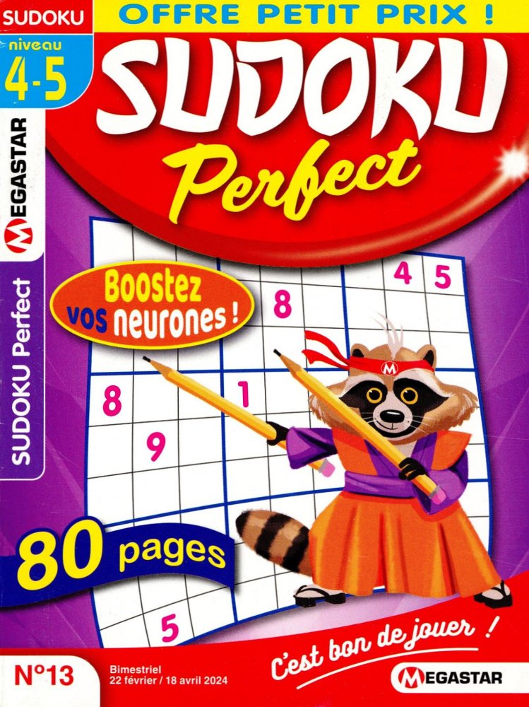 Numéro 13 magazine MG Sudoku Perfect Niv 4-5