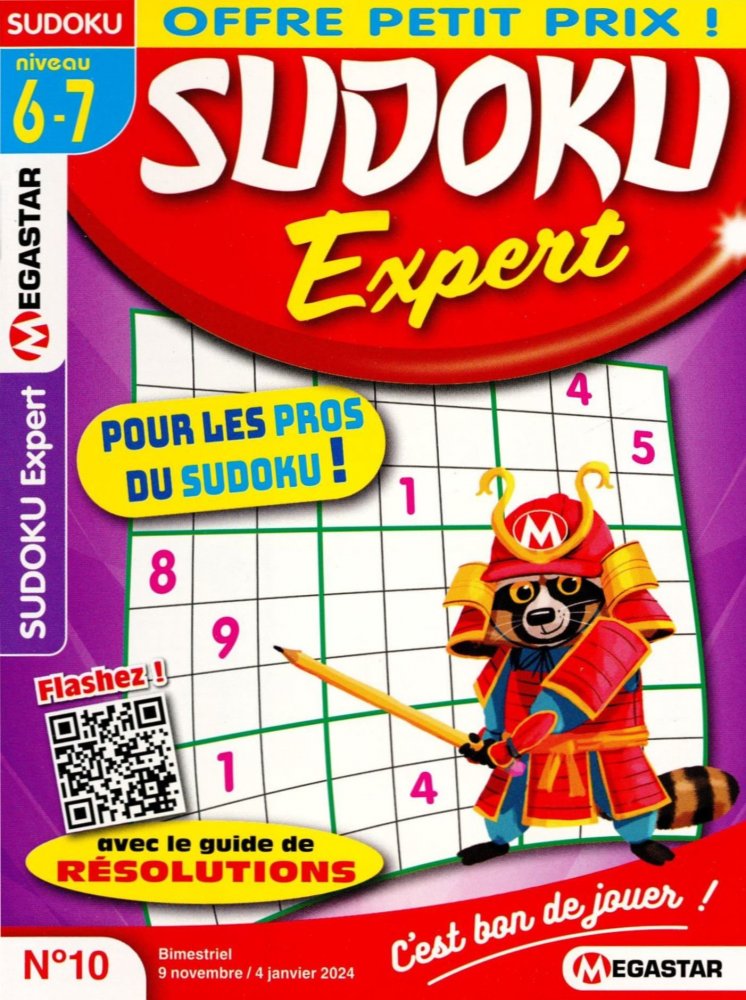 Numéro 10 magazine MG Sudoku Expert - Niveau 6 et 7