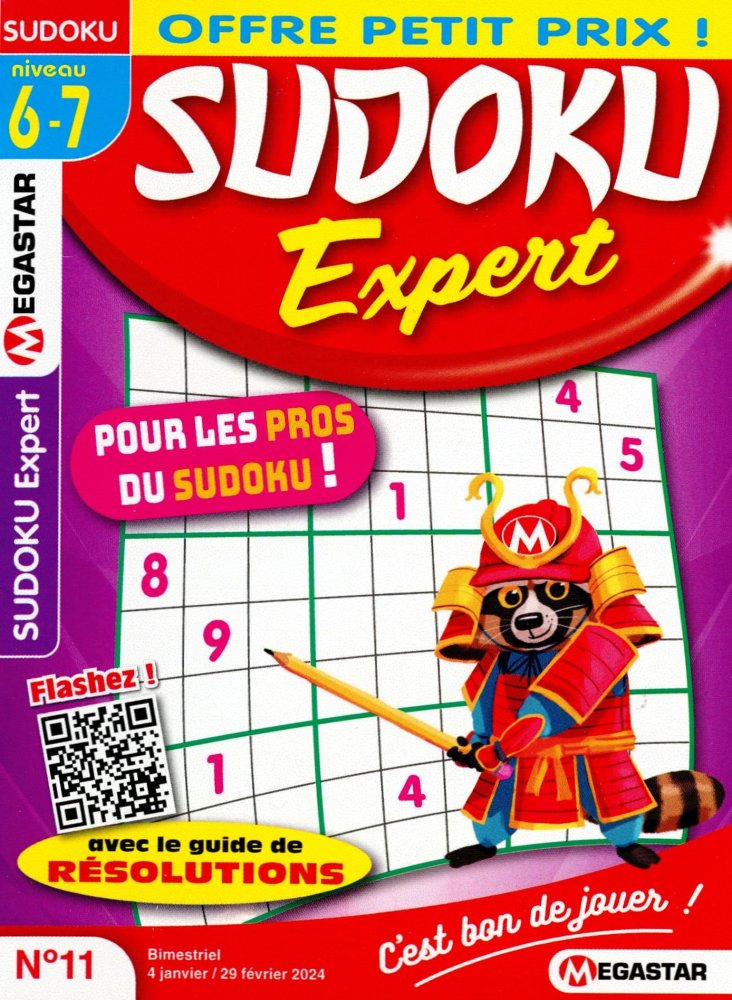 Numéro 11 magazine MG Sudoku Expert - Niveau 6 et 7