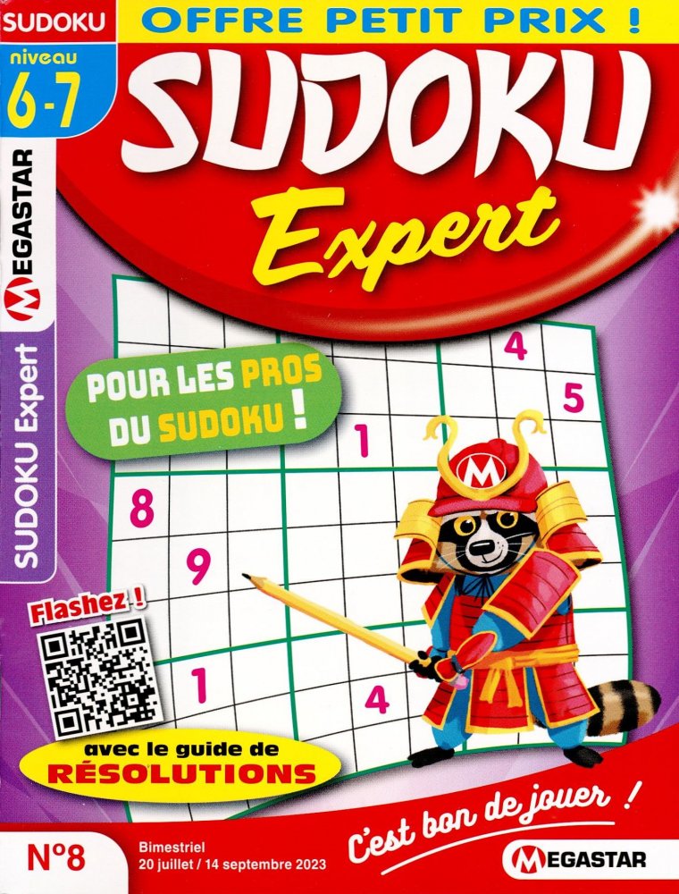 Numéro 8 magazine MG Sudoku Expert - Niveau 6 et 7