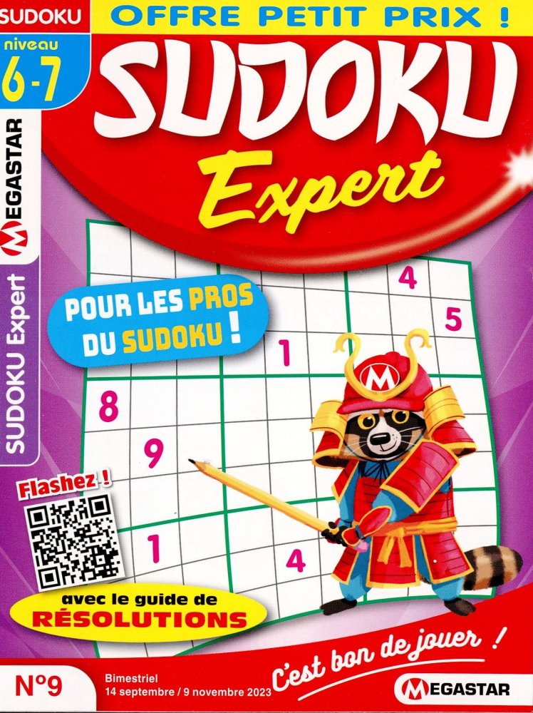 Numéro 9 magazine MG Sudoku Expert - Niveau 6 et 7