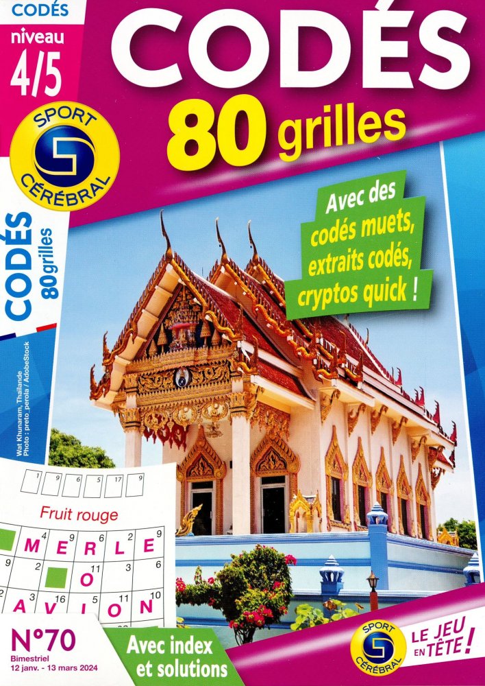 Numéro 70 magazine SC Codés les 80 Grilles Niv 4/5