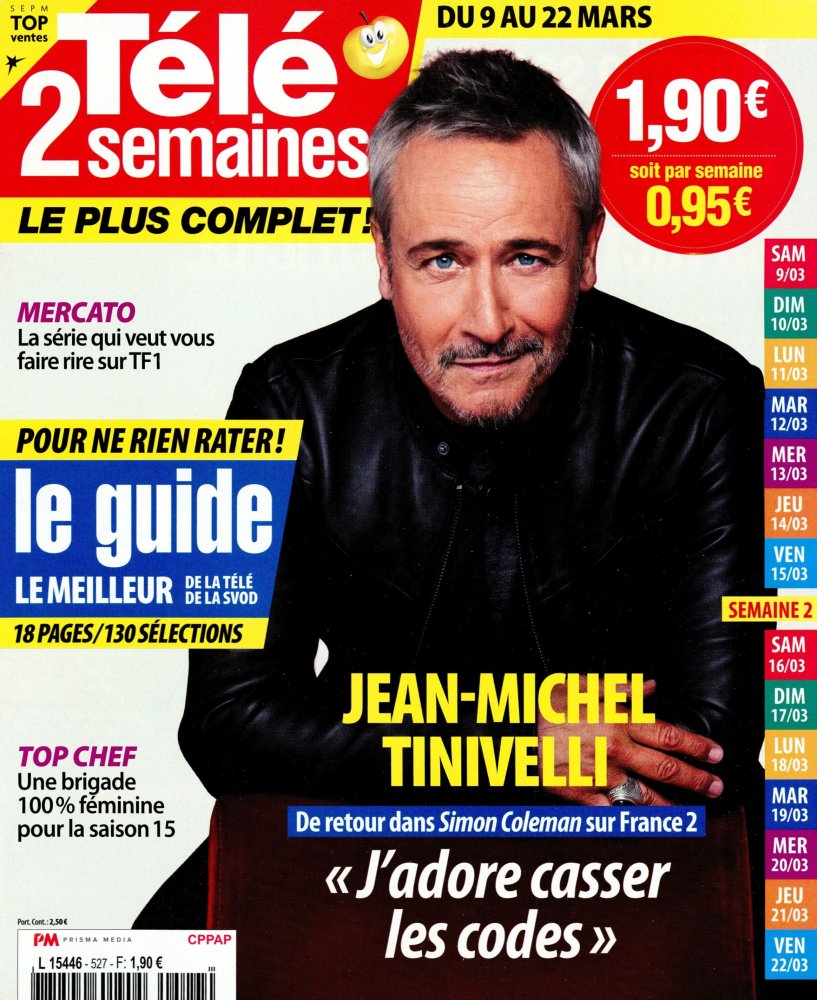 Numéro 527 magazine Télé 2 semaines
