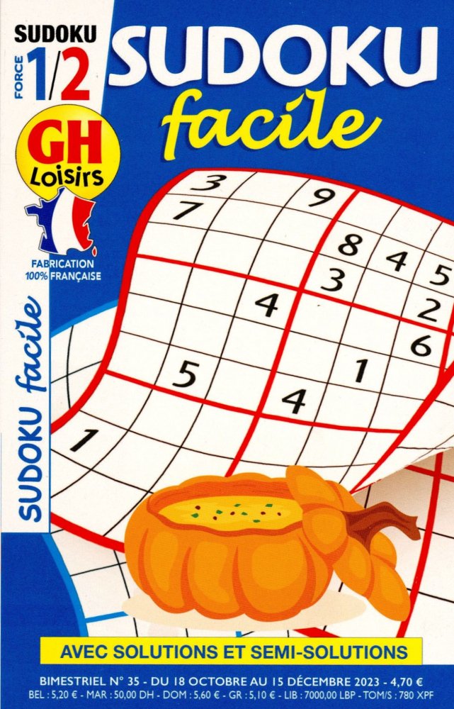 Numéro 35 magazine GH Sudoku Facile  Force 1-2