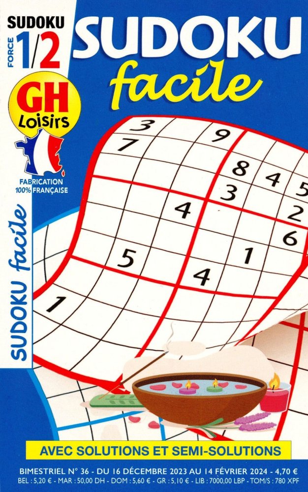 Numéro 36 magazine GH Sudoku Facile  Force 1-2