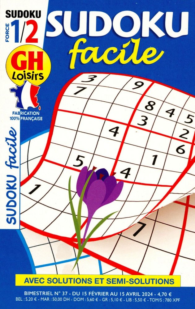 Numéro 37 magazine GH Sudoku Facile  Force 1-2