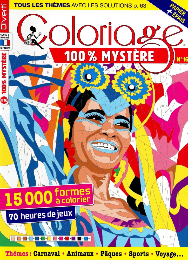 Numéro 16 magazine Diverti Coloriage 100% Mystère