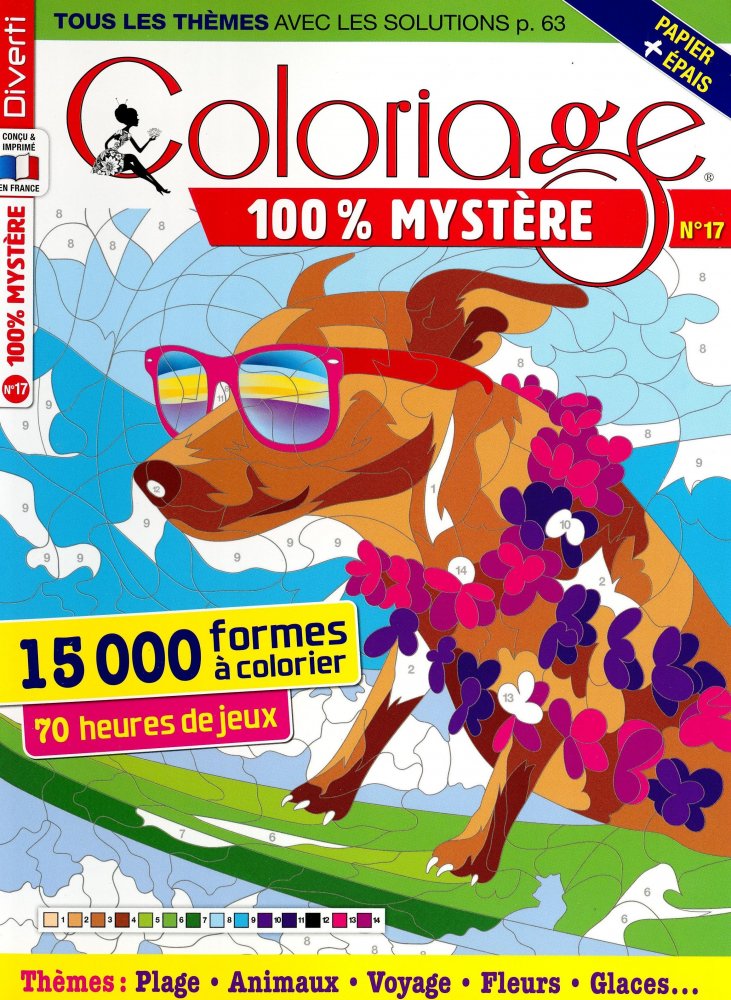 Numéro 17 magazine Diverti Coloriage 100% Mystère