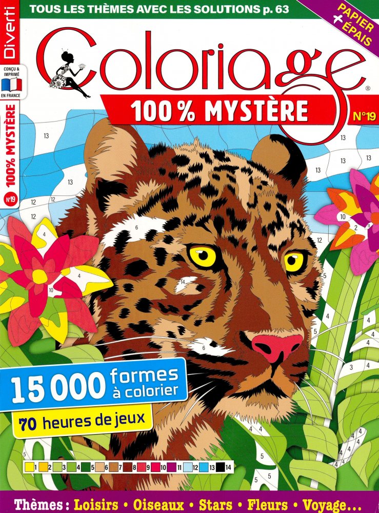 Numéro 19 magazine Diverti Coloriage 100% Mystère