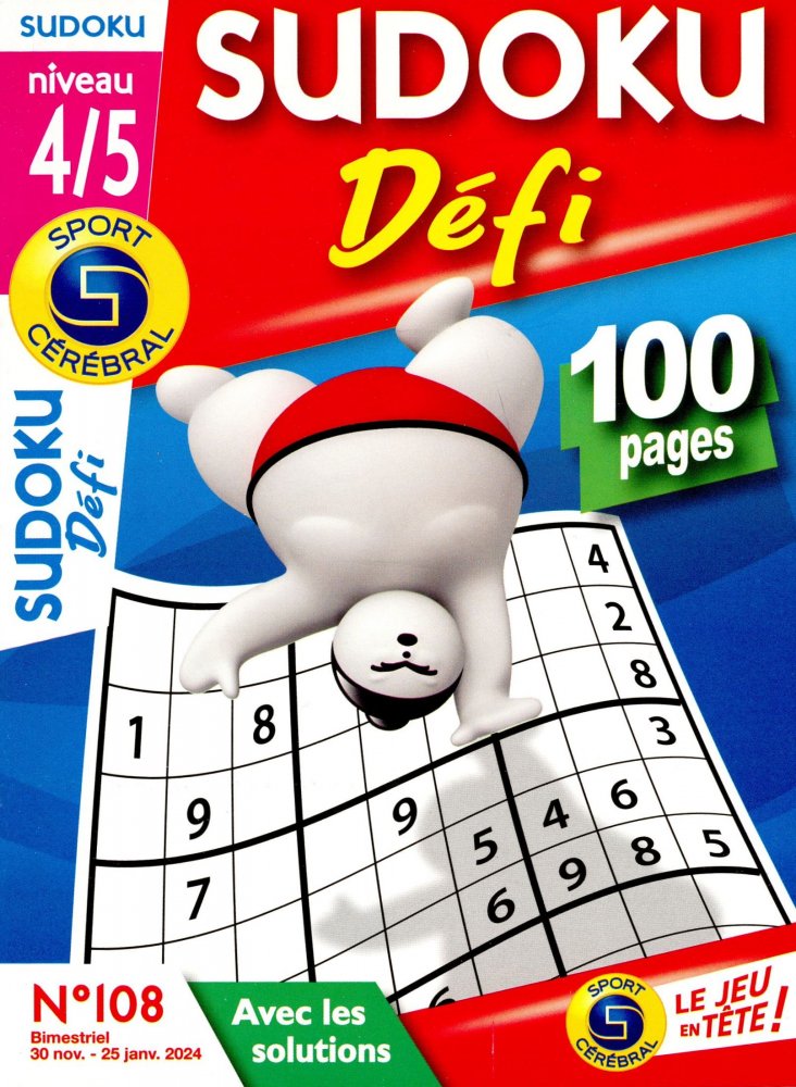 Numéro 108 magazine SC Sudoku Défi Niv 4/5
