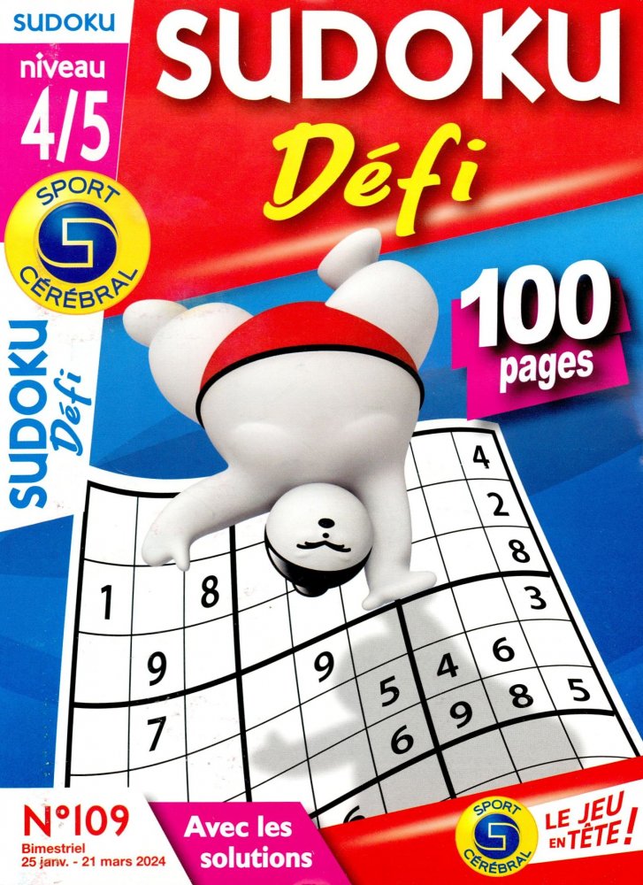 Numéro 109 magazine SC Sudoku Défi Niv 4/5