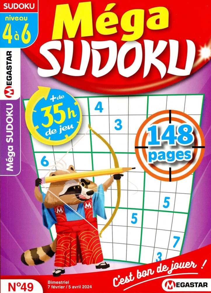 Numéro 49 magazine MG Méga Sudoku 4 à 6 Niveau