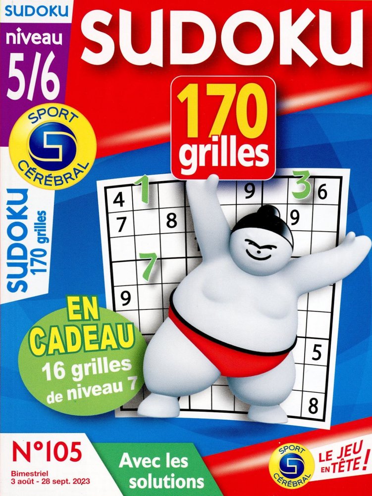 Numéro 105 magazine SC Sudoku 170 grilles Niv 5/6