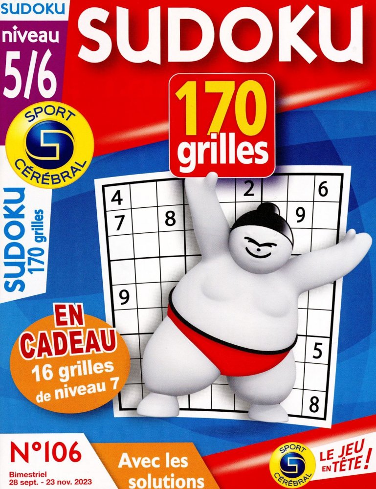 Numéro 106 magazine SC Sudoku 170 grilles Niv 5/6