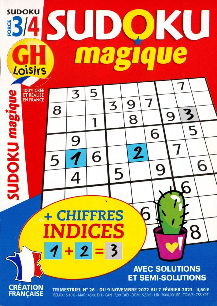 Numéro 26 magazine GH Sudoku Magique Force 3/4