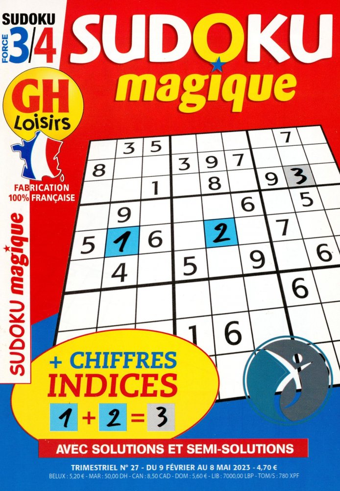 Numéro 27 magazine GH Sudoku Magique Force 3/4