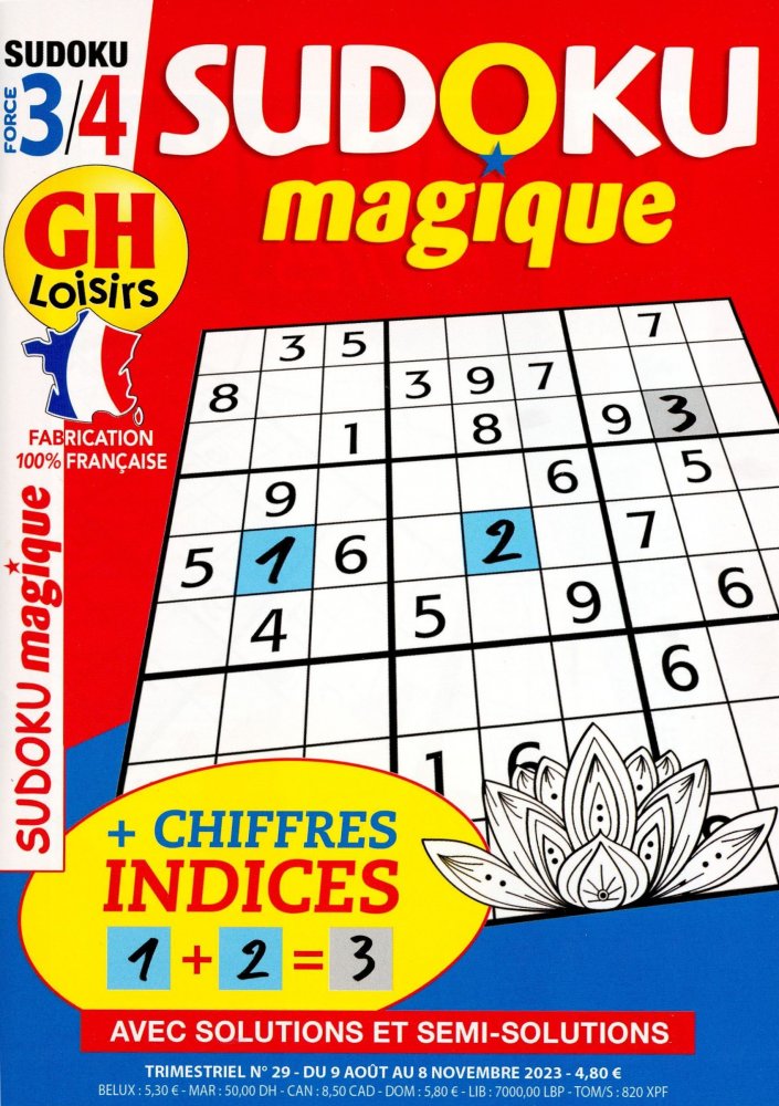 Numéro 29 magazine GH Sudoku Magique Force 3/4