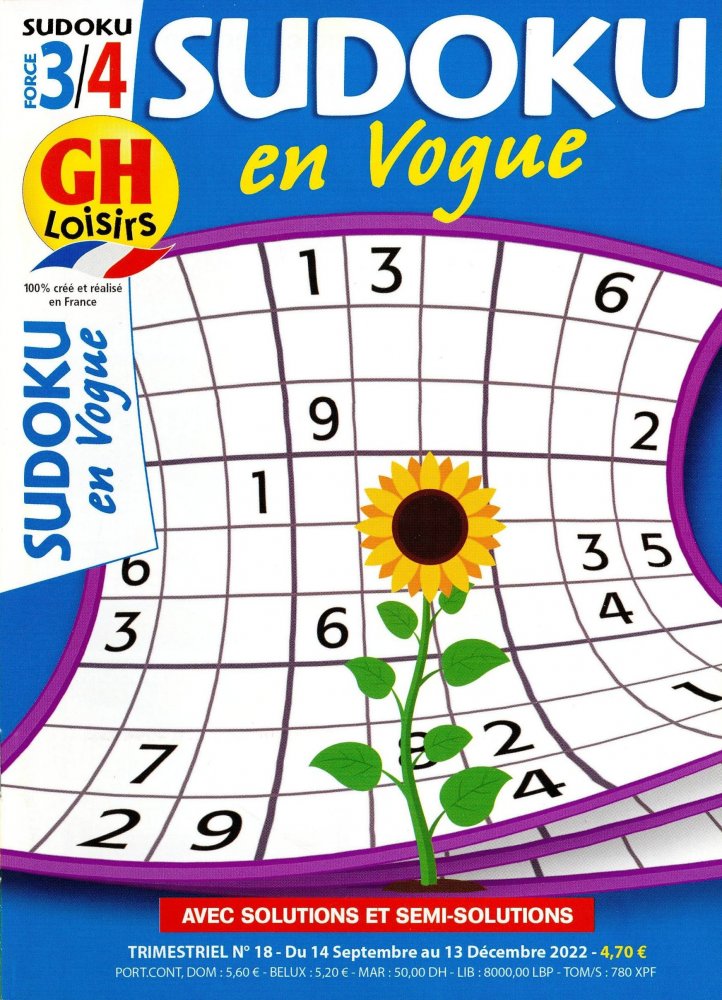 Numéro 18 magazine GH Sudoku en Vogue Force 3/4
