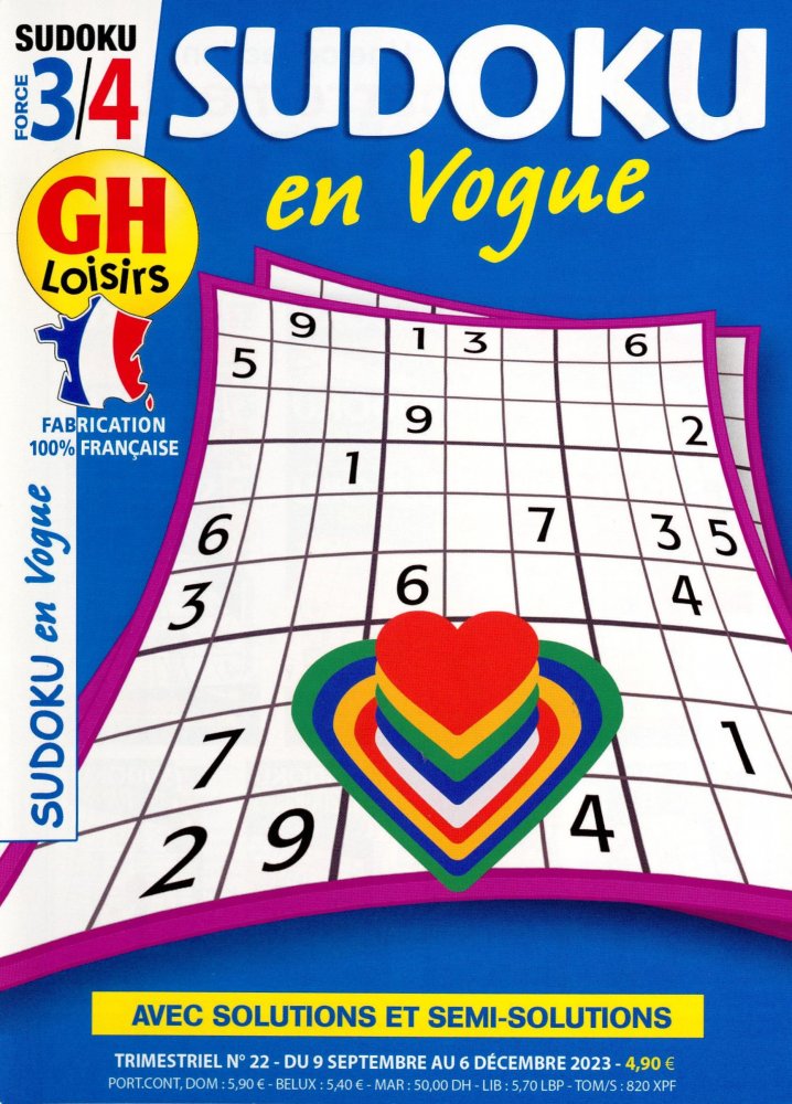 Numéro 22 magazine GH Sudoku en Vogue Force 3/4