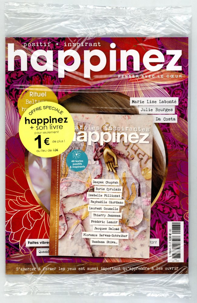 Numéro 73 magazine Happinez + livre