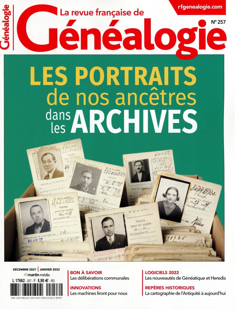 Numéro 257 magazine La Revue Française de Généalogie