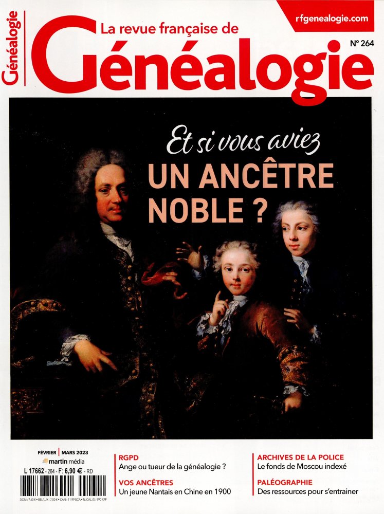 Numéro 264 magazine La Revue Française de Généalogie